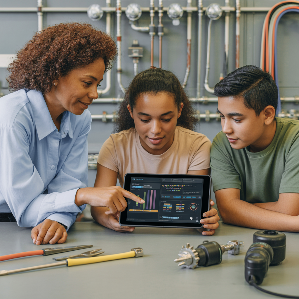Trades and Grades mission — instructor with students